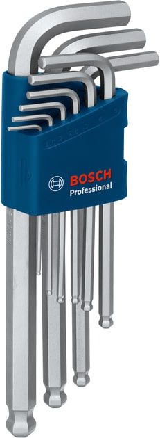 Ключі шестигранні Bosch Professional, кулястий наконечник, набір 9шт