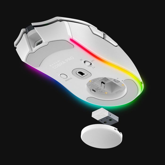 Мышь Razer Cobra Pro, RGB, USB-A/WL/BT, белый