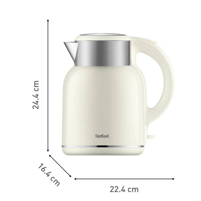 Електрочайник Tefal Thermo Protect XL, 1.9л, пластик, нержавіюча сталь, бежевий