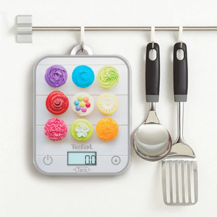 Весы Tefal кухонные Optiss, 5кг, AAAx2 в компл, стекло, разноцветные