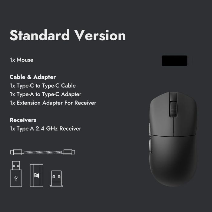 Миша Lemokey G1 USB-A/USB-C/WL/BT, 8K, чорний