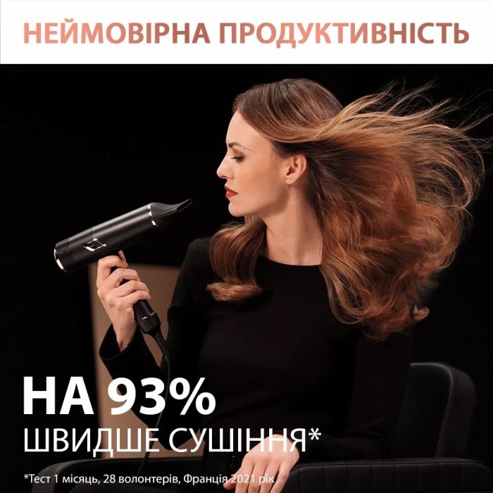Фен Rowenta Ultimate Experience Maesteria, 2000Вт, режимов-3, дифузор, иониз-я, хол. обдув, черный