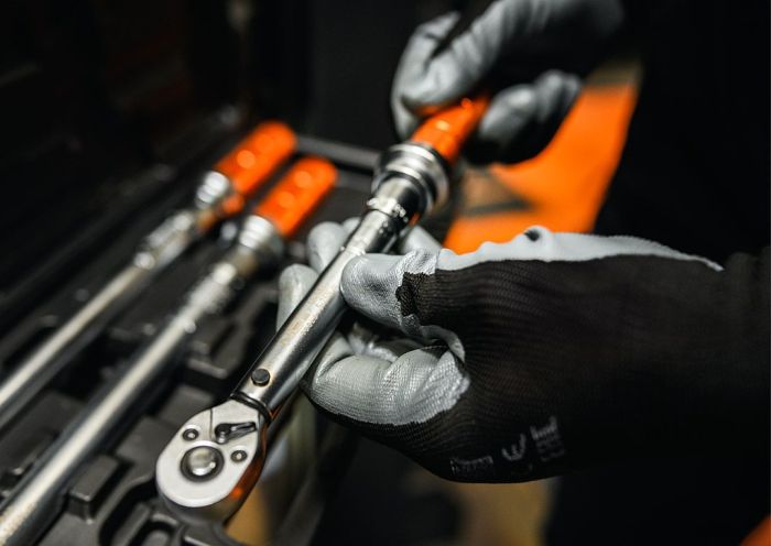 Перчатки рабочие Neo Tools комплект 12шт, полиэстер с нитриловым покрытием, р.8, серо-черный