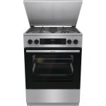 Плита Gorenje комби, 71л, 60x60см, дисплей,  чугун, с крышкой, программатор IconLed,нерж