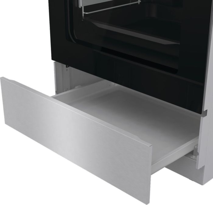 Плита Gorenje комби, 71л, 60x60см, дисплей,  чугун, с крышкой, программатор IconLed,нерж