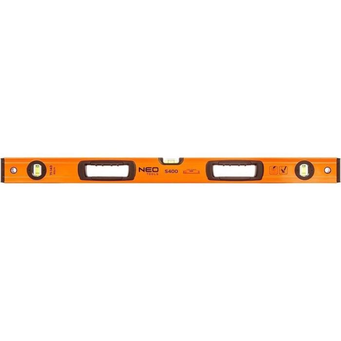 Рівень Neo Tools S 400 алюмінієвий, 80см, 3 капсули, 2 отвори для рук