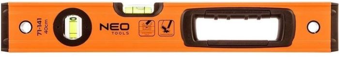 Рівень Neo Tools S 400 алюмінієвий, 40см, 3 капсули, 1 отвір для рук