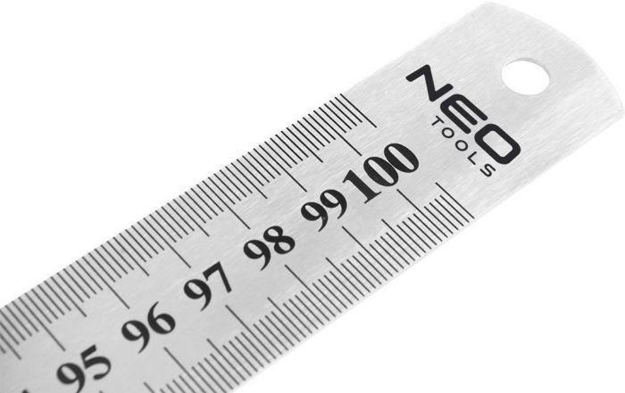 Линейка Neo Tools, нержавеющая сталь, 1м