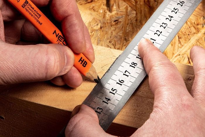 Линейка Neo Tools, нержавеющая сталь, 1м