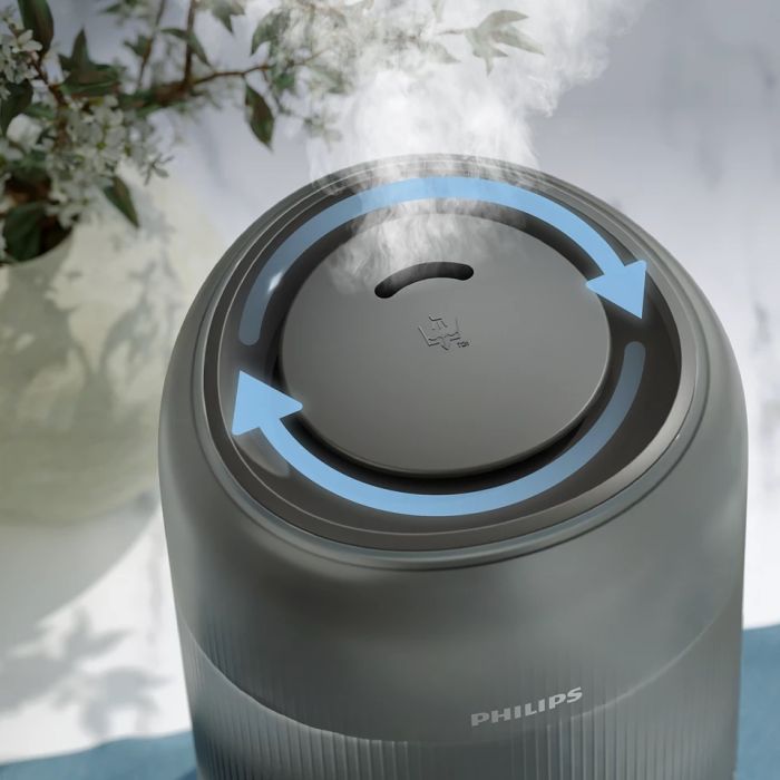 Зволожувач повітря Philips традиційне зволоження Series 1000, 41м2, 3л, 275мл/г, електр. кер-ння, режим сну, нічник, темно-синій