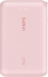 Акумулятор портативний літій-іонний Power Bank Belkin 10000мА·год, 20Вт, з інтегрованим кабелем USB-C, рожевий