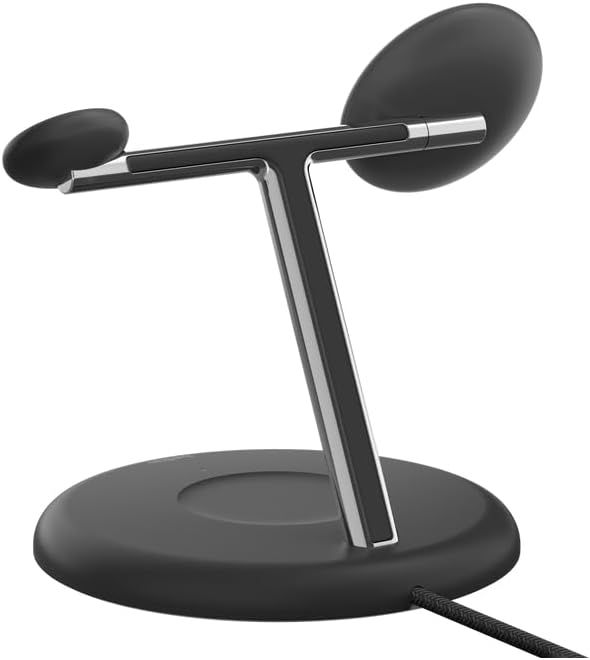 Зарядний пристрій бездротовий Belkin 3в1 Magnetic Adjustable Pad Qi2 15Вт, чорний