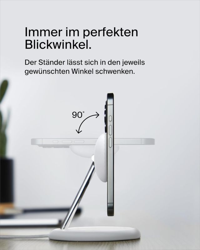 Зарядний пристрій бездротовий Belkin 3в1 Magnetic Adjustable Pad Qi2 15Вт, білий