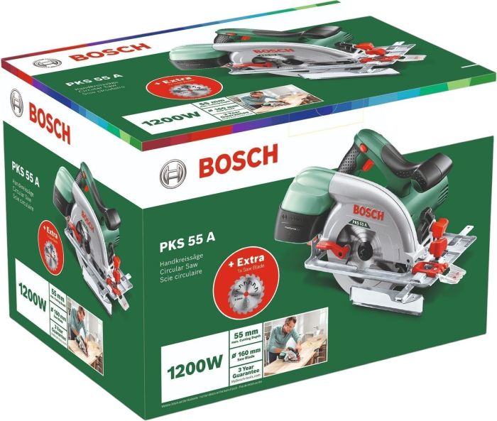 Пила дисковая Bosch KS 55 A 1200Вт 160мм 3.9кг