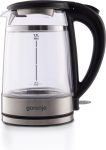 Электрочайник Gorenje 1.7л, 2,200 Вт, strix контроль, стекло, черный