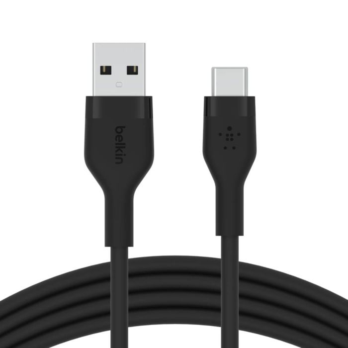 Кабель Belkin USB-A - USB-C силиконовый, с клипсой, 3m Black