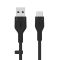 Кабель Belkin USB-A - USB-C силиконовый, с клипсой, 3m Black