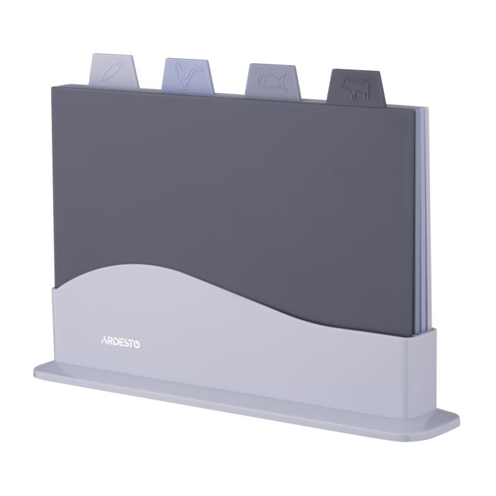 Набор досок кухонных на подставке Ardesto Fresh, 4шт, 23.8x33.8x7см, пластик