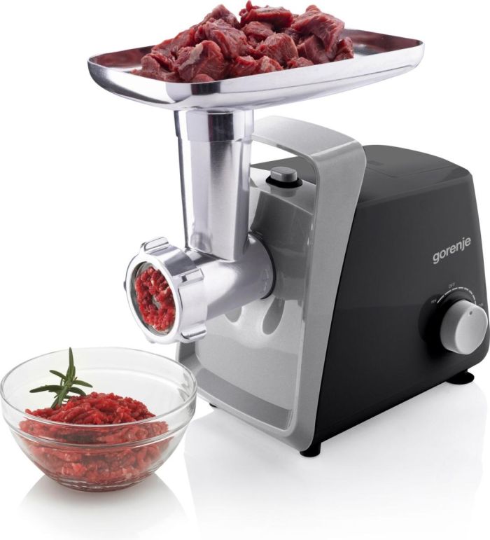 Мясорубка Gorenje, 1600Вт, 2,2кг/мин, 2 решетки, пластик+металл, черный
