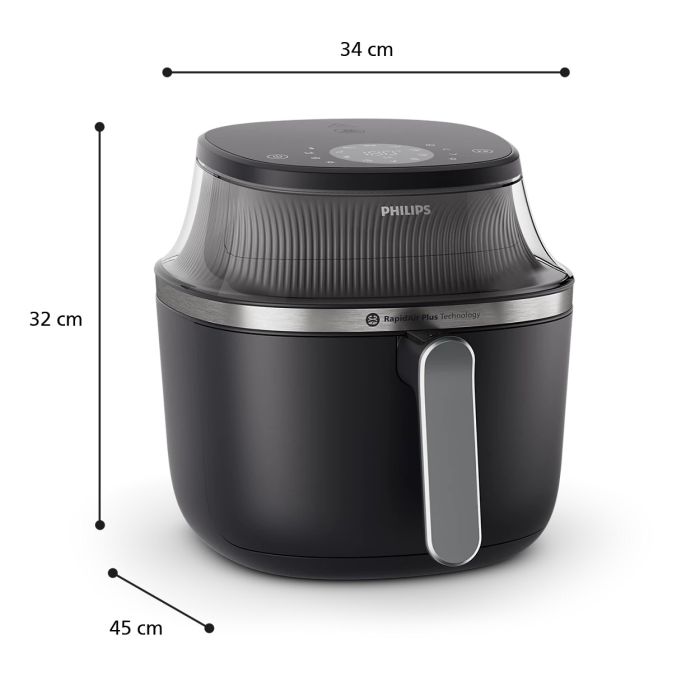 Мультипіч Philips Ovi XL Series 3000, 2000Вт, чаша-7.2л, сенсорне управл., 16 авто. програм, з віконцем, пластик, чорний