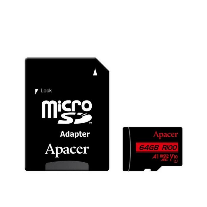 Карта памяти Apacer microSD  64GB C10 UHS-I R100MB/s + SD