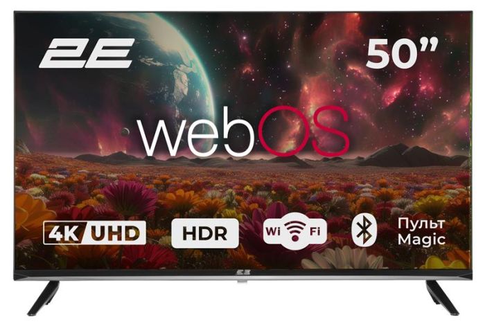 Телевізор 50" 2E LED 4K 60Hz Smart WebOS Black