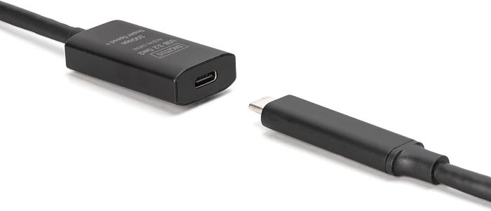 Подовжувач DIGITUS USB 3.2 Gen2 Active Cable 10G, C/M-C/F, 5м, чорний