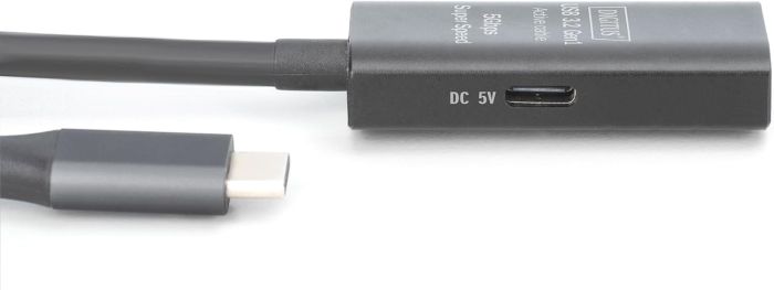 Удлинитель DIGITUS USB 3.2 Gen1 Active Cable 5G, C/M-A/F, 5м, черный