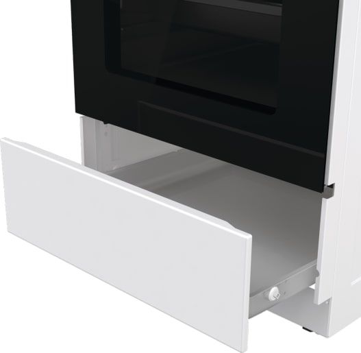 Плита Gorenje комбінована, 68л, 50x60см, емальовані реш, з кришкою, білий