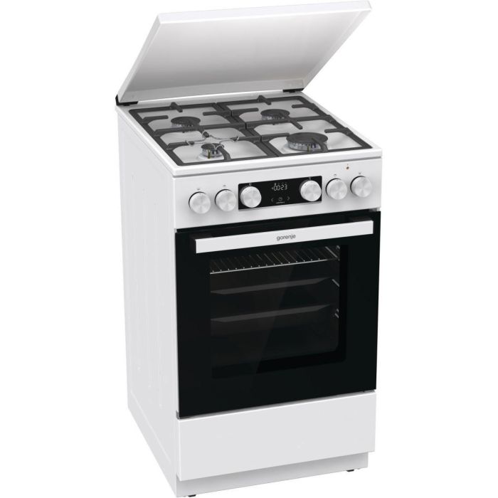 Плита Gorenje комбінована, 70л, 50x60см, IconLed, чавун, з кришкою, білий