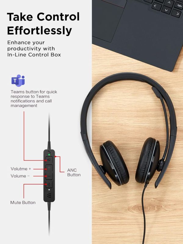 Гарнітура Lenovo Wired ANC Headset Gen 2 (Teams)