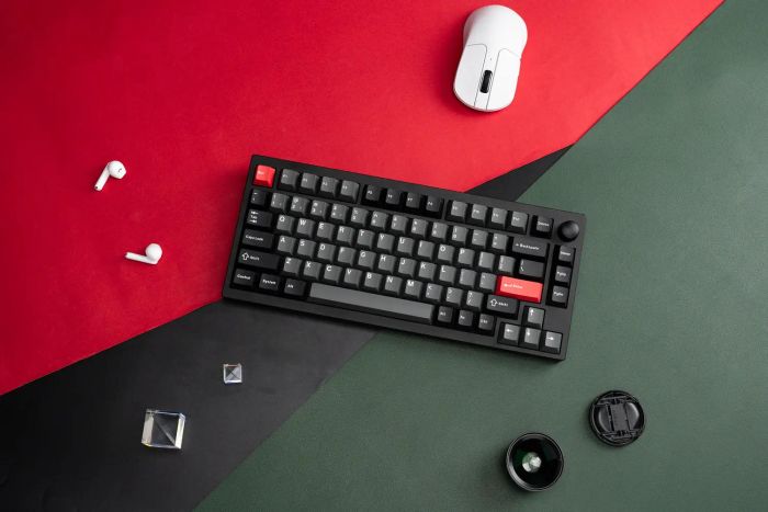 Клавіатура механічна Lemokey  P1 Pro 84Key, Keychron Super Brown, WL/BT/USB-A, QMK/VIA, Hot-Swap, EN/UKR, RGB,  Knob, Carbon Black