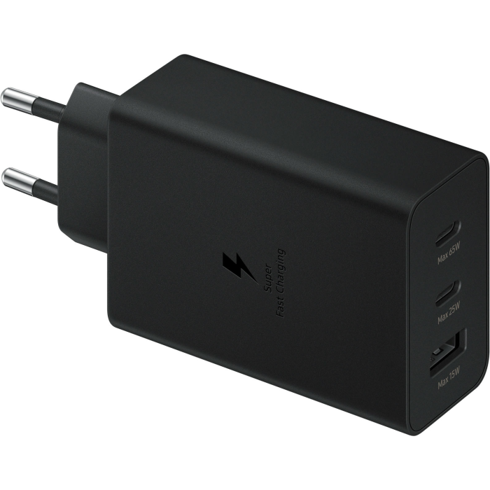 Зарядний пристрій мережевий Samsung 65Вт 2xUSB-С PD PPS/USB-A, чорний