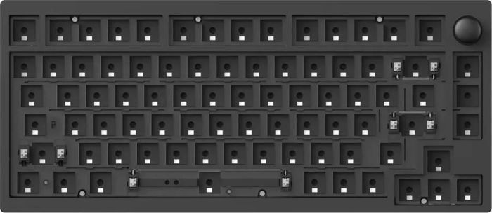 Клавіатура механічна Lemokey  P1 Pro 84Key, Keychron Super Red, WL/BT/USB-A, QMK/VIA, Hot-Swap, EN/UKR, RGB,  Knob, Carbon Black