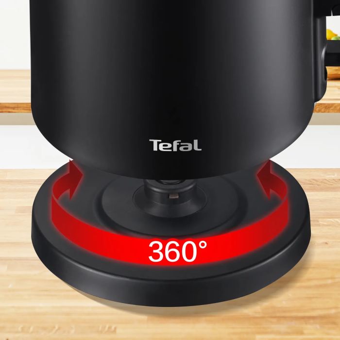 Електрочайник Tefal Thermo Protect, 1.5л, пластик, нержавіюча сталь, чорний