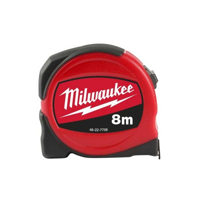 Рулетка Milwaukee, 8мх25мм, з фіксатором змотування, АБС-пластик