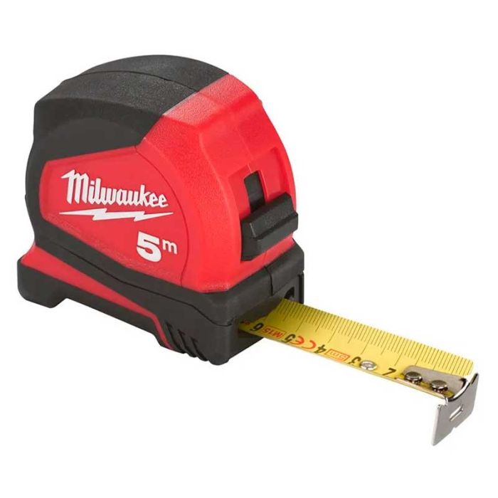 Рулетка Milwaukee Pro Compact, 5мх19мм, з фіксатором змотування, АБС-пластик