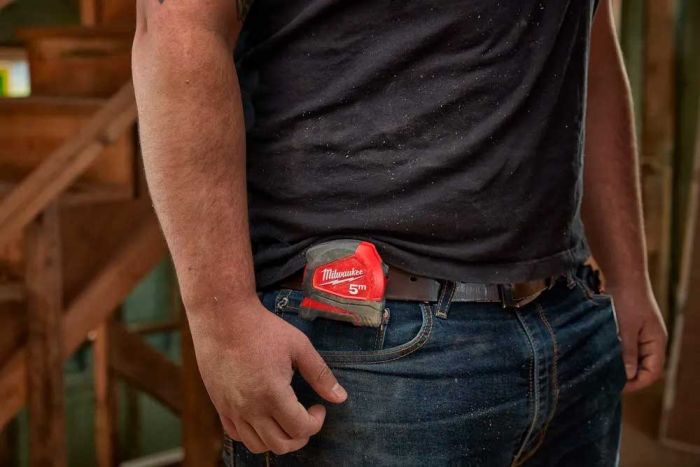 Рулетка Milwaukee Pro Compact, 5мх19мм, с фиксатором сматывания, АБС-пластик