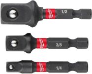 Перехідник Milwaukee, набір 3шт, 1/4",3/8",1/2", для торцевих головок