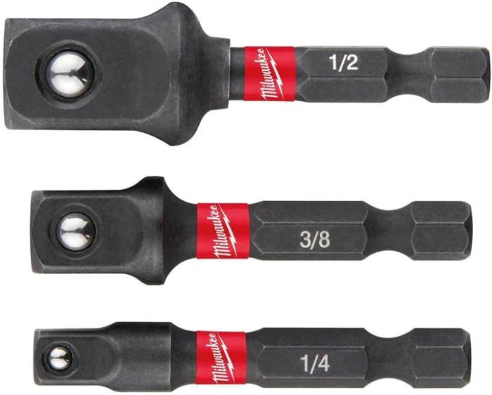 Переходник Milwaukee, набор 3шт, 1/4", 3/8", 1/2", для торцевых головок