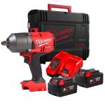 Гайковерт ударний акумуляторний Milwaukee M18 FMTIW2F12-502X 18В АКБ 2х5А·год 0-2575об/хв 881Нм 1/2" ЗП M12-18FC кейс 6.28кг