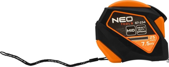 Рулетка Neo Tools, 7.5мx25мм, с фиксатором сматывания, магнит