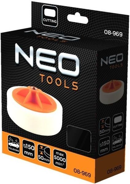 Диск полировальный Neo Tools, губка абразивная, M14, 150x50мм