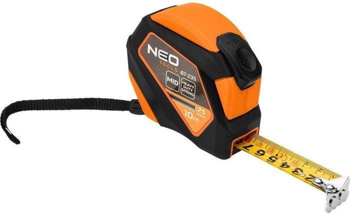 Рулетка Neo Tools, 10мx25мм, с фиксатором сматывания, магнит
