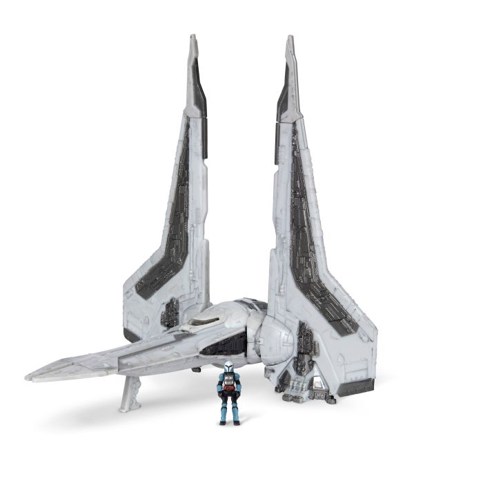 Ігрова колекційна фігурка Star Wars Medium Vehicle Транспорт та фігурка Kom'rk-Class Mandalorian Starfighter 12.5см