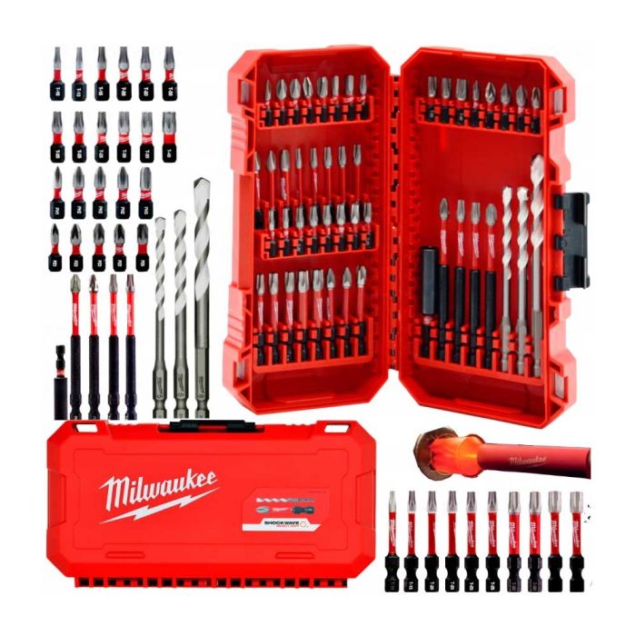 Набор бит и сверл Milwaukee Shockwave, 48шт, сталь, кейс