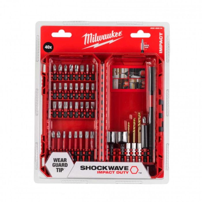 Набор бит и сверл Milwaukee Shockwave, 40шт, сталь, кейс