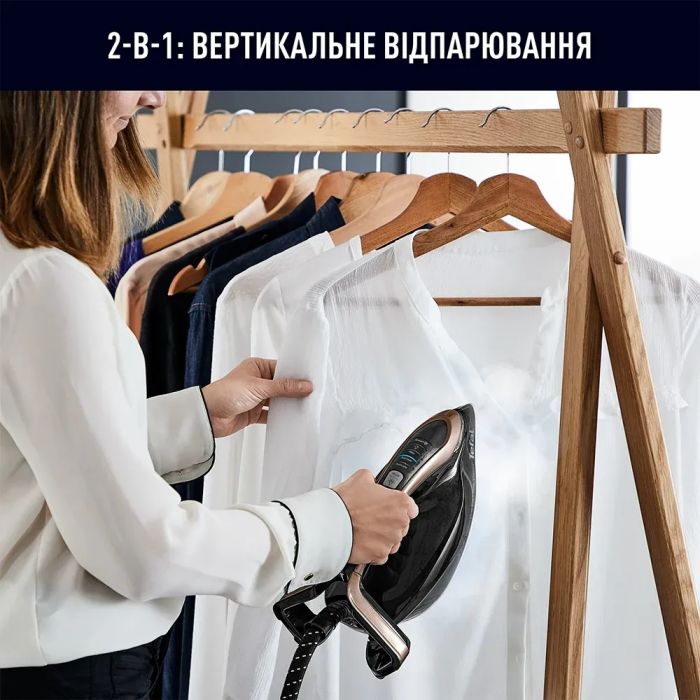 Утюг-парогенератор Tefal Pro Express Vision, 3000Вт, 1800мл, паровой удар -800гр, постоянный пар - 180гр, керам. подошва, черно-золотой