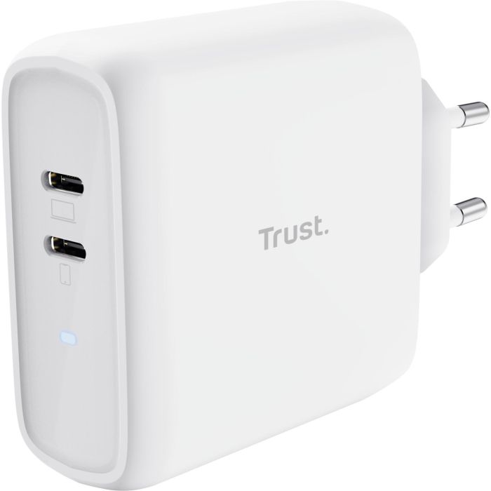 Зарядний пристрій мережевий Trust Maxo 65Вт, 2xUSB-C PD, білий
