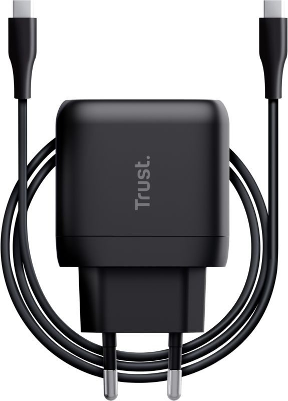 Зарядний пристрій мережевий Trust Maxo 45Вт, USB-C PD, чорний